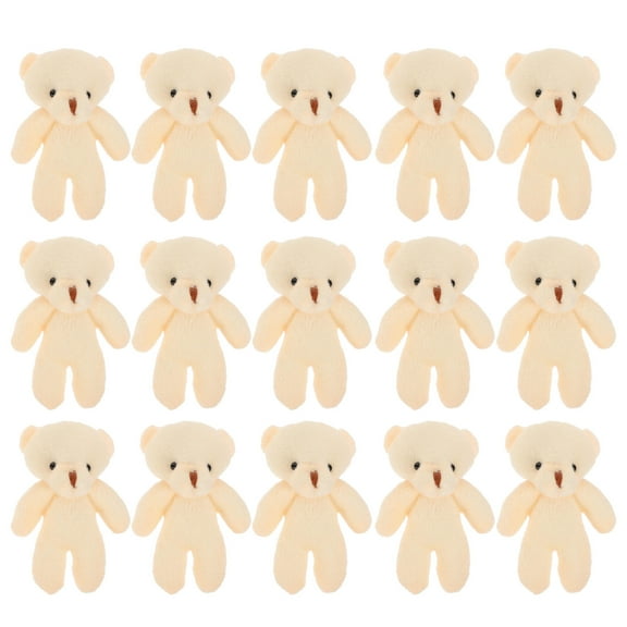 OUNONA 20Pcs Lovely Beige Tiny Bear Pendant with Cotton Filling for Hanging Decor