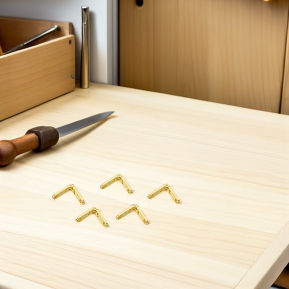 OUNONA 20Pcs Small Box Hinges Golden Finish for Jewelry Boxes Hidden Decorative Hinges