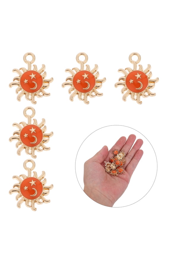 20Pcs Small Metal Sun Keychain Charms Cute Smiling Face Pendant for Crafting
