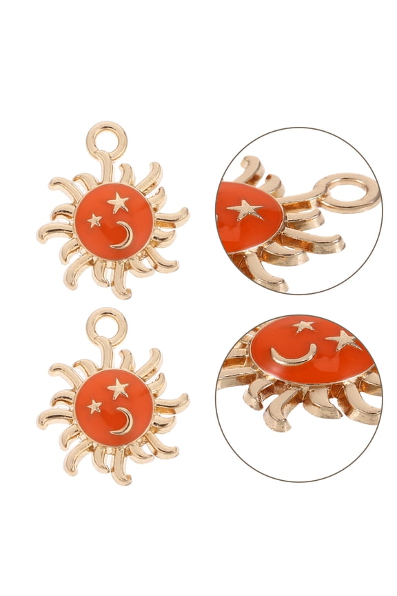 20Pcs Small Metal Sun Pendants Cute Smile Face Charms for Earrings Bracelets and Keychains