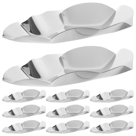 OUNONA 20Pcs Stainless Steel Oyster Tray for Grilling Bbq and Steaming with Sauce Dish