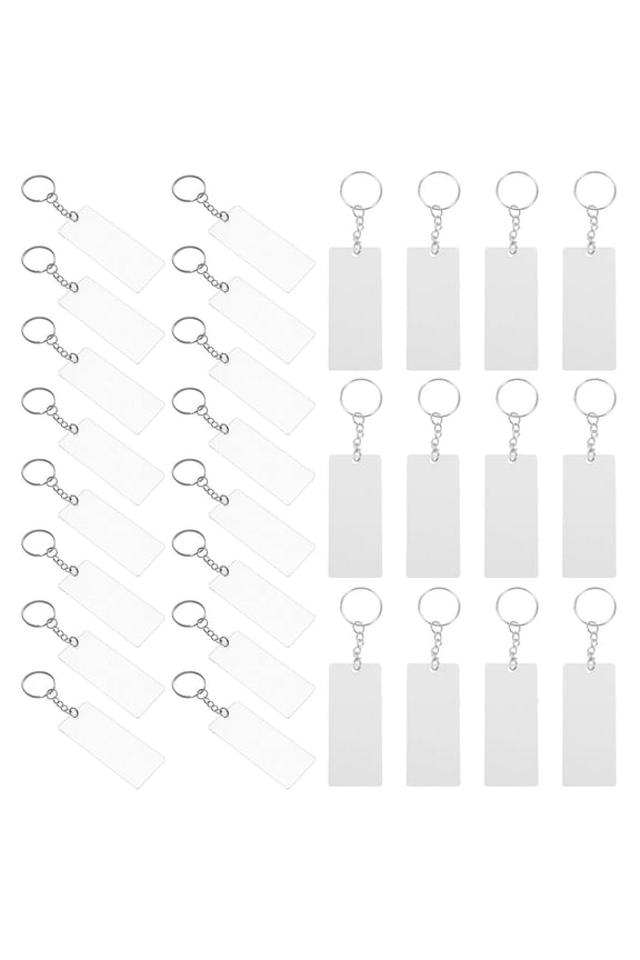 20-Pack Clear Acrylic Keychain Blanks Rectangle Key Holders for Crafting and Custom Personalization