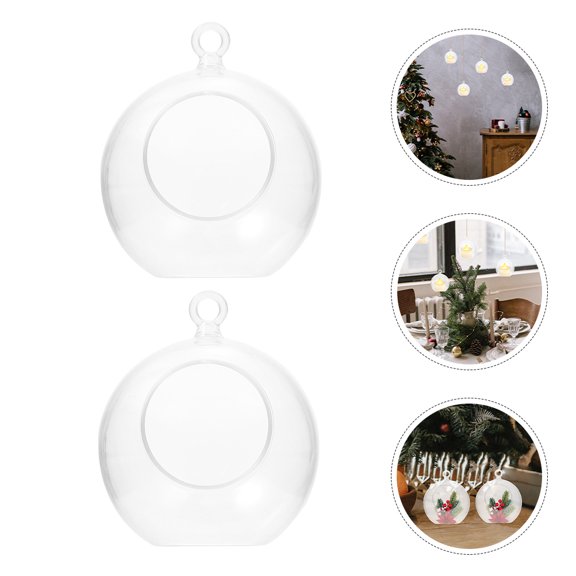 OUNONA 20Pcs Transparent Shatterproof Fillable Baubles for Hanging Decorative Christmas and Event Decor