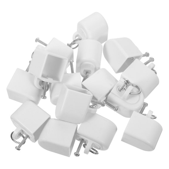 OUNONA Curtain Track Stopper Ends, 20Pcs, White, Plastic, for Home, Minimizes Maintenance