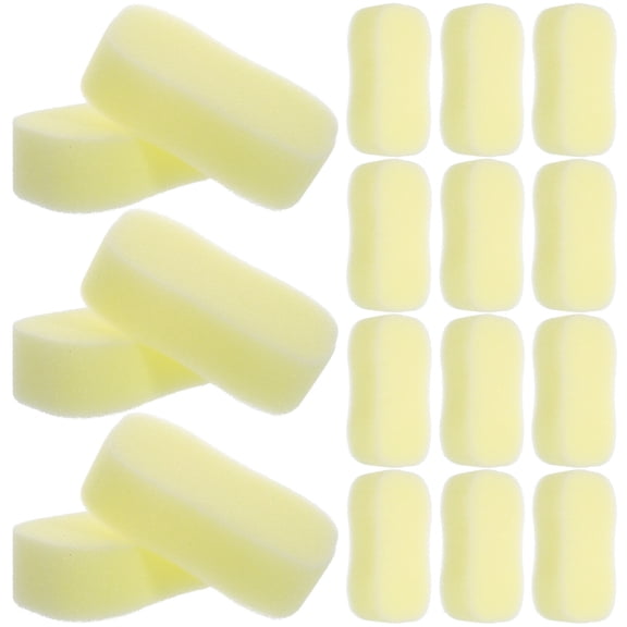 OUNONA 20Pcs Yellow Hair Sponge Brush for Gentle Hair Removal Around Ears Neck Salon Use