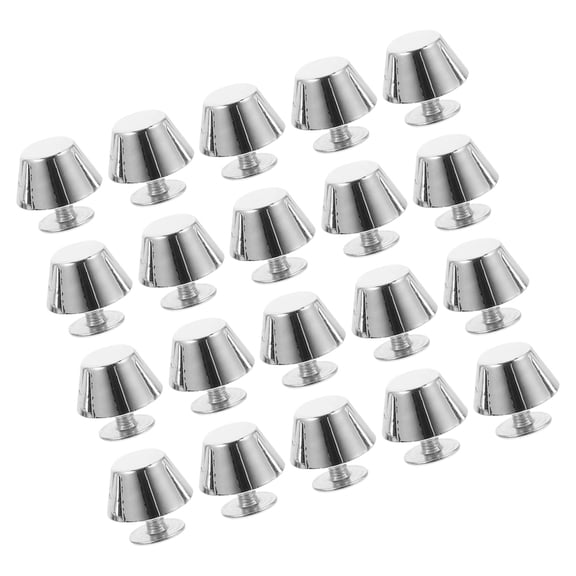 OUNONA 20Pcs Screw Back Purse Feet Hardware Metal Bag Bottom Studs Zinc Alloy Silver Finish
