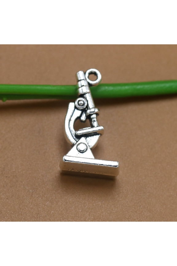 20pcs Alloy Microscope Pendant Charms DIY Jewelry Making Accessories for Necklace Bracelet (Antique Silver)
