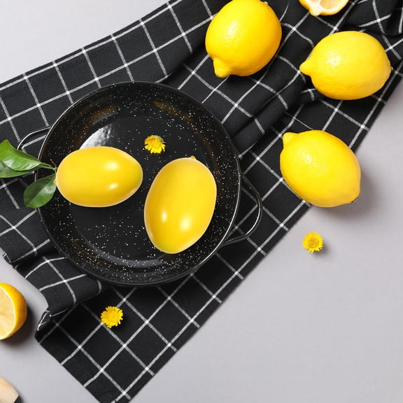 OUNONA 20pcs Artificial Lemons Faux Models Polyethylene Fruit Decorations for Party, Home, and Event Decor