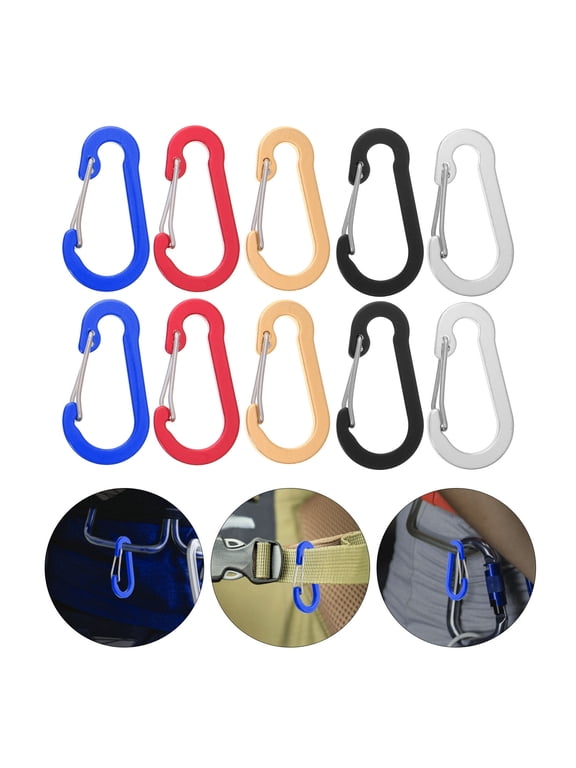 20 Pack Black Aluminum Alloy Carabiner Clips, Lightweight Keychain Hooks for Keys, Bags, Camping Gear and More