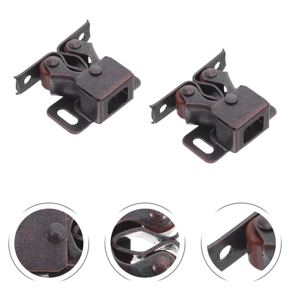 OUNONA 20pcs Cabinet Door Latch With Double Roller Catch Spring Mechanism Hardware Cupboard Closet Kitchen Cabinet Replacement Parts