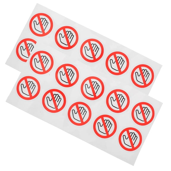 OUNONA 20pcs Do Not Touch Adhesive Stickers Safety Warning Labels Please Do Not Touch Label Do Not Use for Door Window Machine