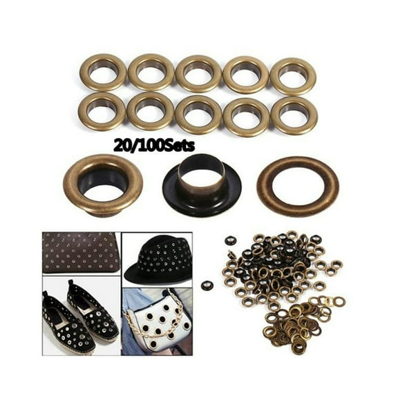 OUNONA 20Pcs Large Metal Grommets for Shoes Clothes and Bags Easy to Mount Sturdy Metal