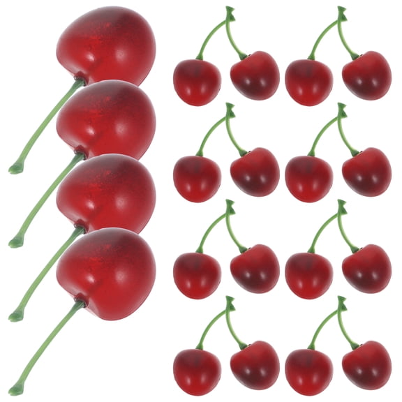 OUNONA 20pcs Fake Foams Fruits Decorative Cherry Models Restaurant Display Fruits