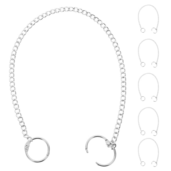 OUNONA 20Pcs Hanging Chain with Clasps for Garden and Bird Feeder Hooks Metal Silver