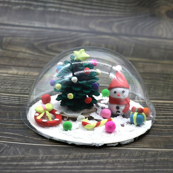 OUNONA 20pcs Plastic Dome Cloche Display for DIY Projects for Snow Globe Cupcake Domes and Fillable Favor Boxes Clear Plastic Half Dome