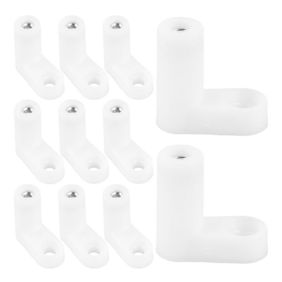 OUNONA 20pcs White Plastic L Shape Spacers for PCB Mounting Brackets, Shelf Stability Supports, and Lightweight