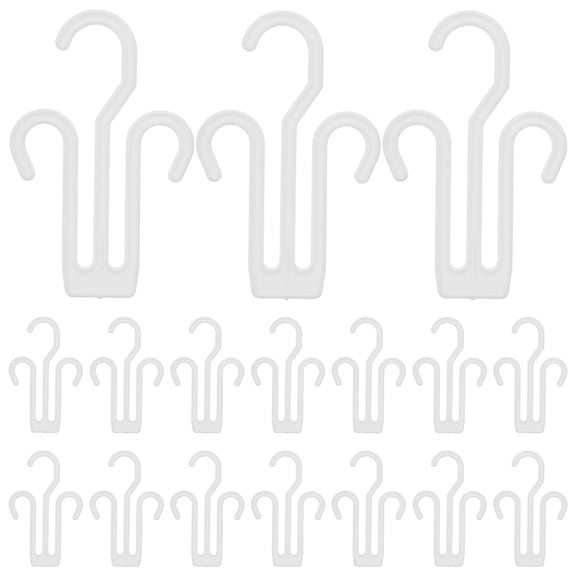 NUOLUX 20Pcs White Plastic Shoe Hanging Hooks for Home Slipper and Sandal Storage