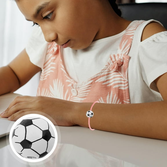 OUNONA 20pcs Soccer Wooden Beads Sports Ball Beads For Jewelry Making Bracelets Necklaces Earrings Accessories Supplies Diy Crafts