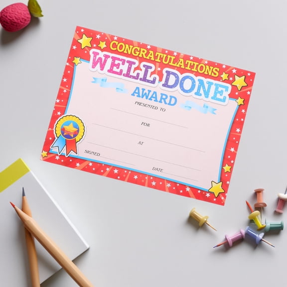 OUNONA 20pcs Star Student Certificates Of Award Recognition Rewards Academic Students Award Classroom School Supplies Student Award Certificates