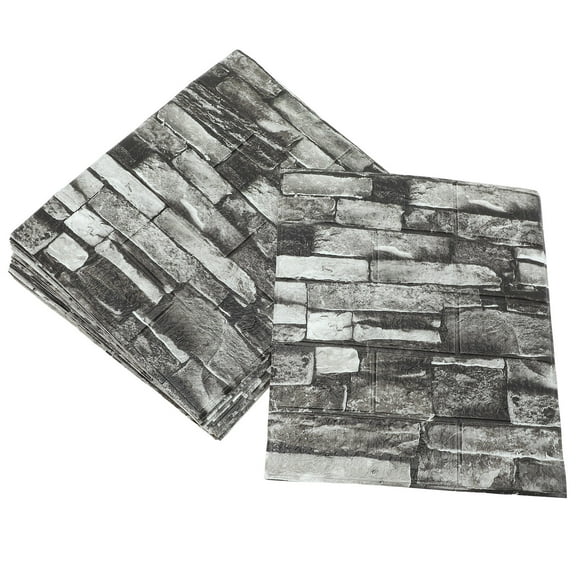 OUNONA 20pcs Tiles Stickers Decorative Tiles Simulated Rock Slice Tiles Stickers 3D Room Wall Tiles