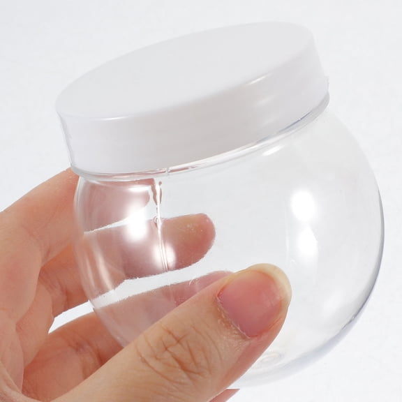 OUNONA 20pcs Transparent Clear Jars with Lid Plastic Candy Jar for Giving
