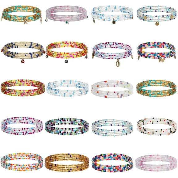 OUNONA 20pcs Waist Beads Body Chain For Women Belly Chains For Beach Parties And Everyday Wear Jewelry