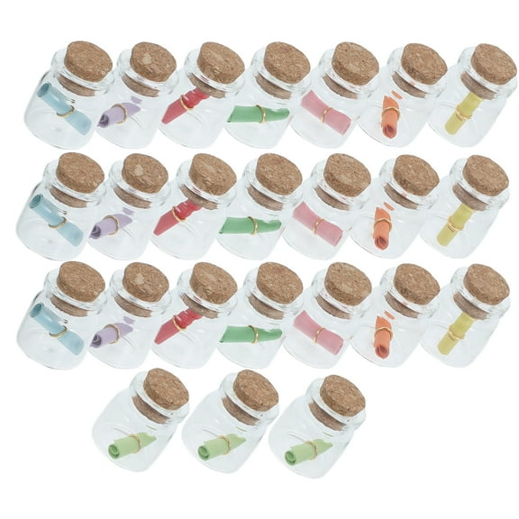 TABLETREANDS Small Jars Glass Multi Colored For Party Supplies 24Pcs 0.98X0.87X0.87In