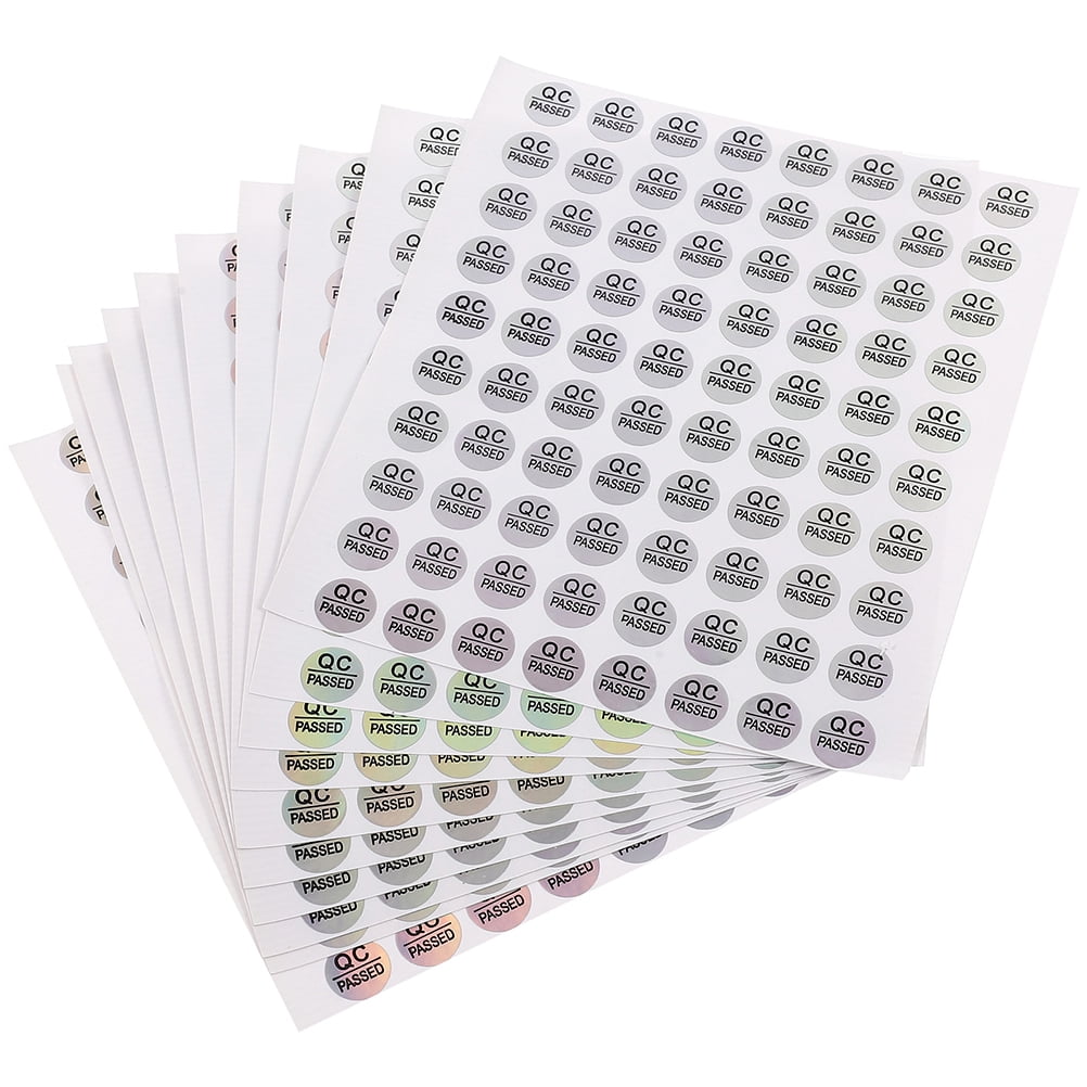 OUNONA 2400Pcs Clear Printed Qc Passed Adhesive Labels for Warehouse ...