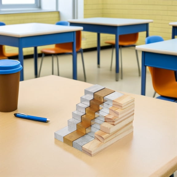 OUNONA 24-Piece Multi-Material Density Blocks Set for Science Lab and Classroom Physics Experiments