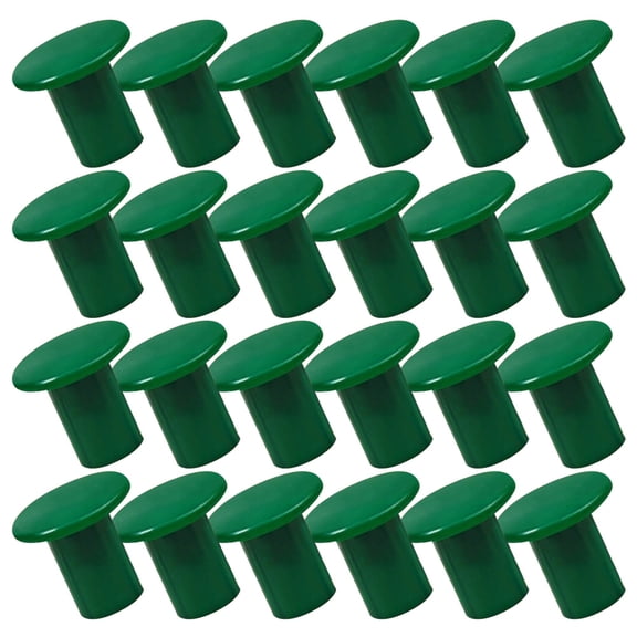 OUNONA Garden Cane Safety Caps, Green Plastic Fence Post Protectors, Elegant Design, 24 Pieces for Outdoor Use