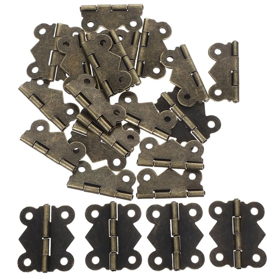 OUNONA 24Pcs Olive Green Vintage Cabinet Hinges with Elegant Lace Design for Decorative Furniture