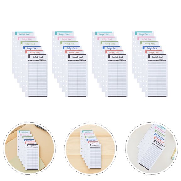 OUNONA 24Pcs Practical Budget Sheets Loose Leaf Cards for Office Business Expense Tracking