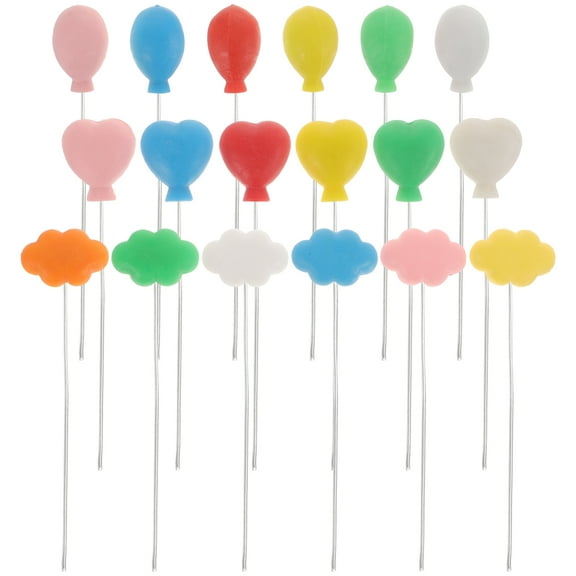 OUNONA 24pcs Mini Balloons for Dollhouse Decorations, Cake Picks, Cupcake Toppers, Birthday Party Supplies