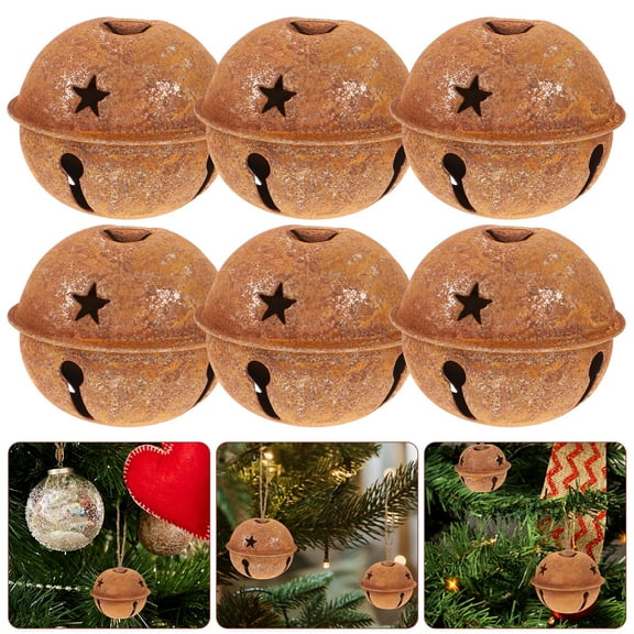 Homoyoyo Craft Bells Rusty Metal Chocolate Color 24 Pieces for Holiday Decorations and Projects