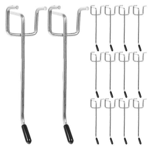 OUNONA 25Sets Heavy Duty Metal Pegboard Hooks Plated Silver Commodity Display Hooks for Supermarket Shelves