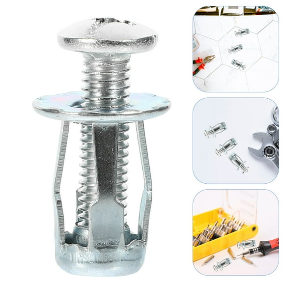 OUNONA 25 Sets Thread Expansion Nut Threaded Insert Internal Bolts Silver