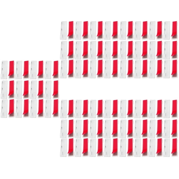 OUNONA 250 pcs Self-adhesive Bar Safety Pin Plastic Pin for ID Badge Name Tag Crafting