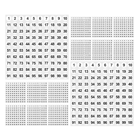 OUNONA 2500pcs White Round Number Decals Self Adhesive Stickers for Home Organization and Easy Application
