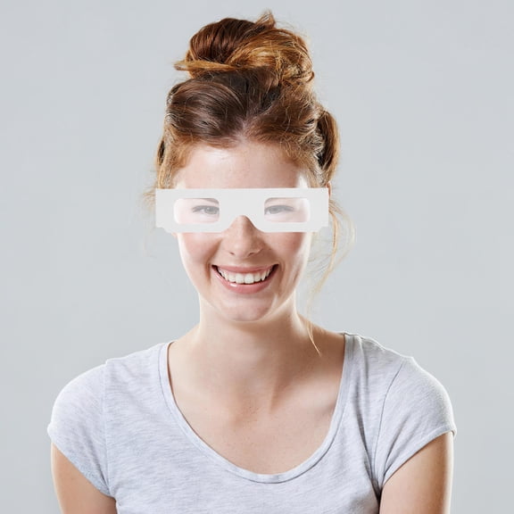 OUNONA Portable White Diffraction Glasses Unique Party Photo Props 25Pcs