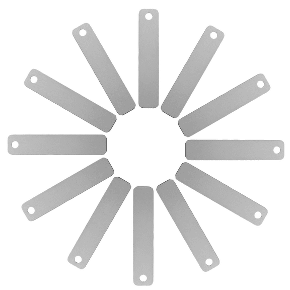 OUNONA 25Pcs Plated Silver Stainless Steel Engraving Tags for Metal Crafting and Identification