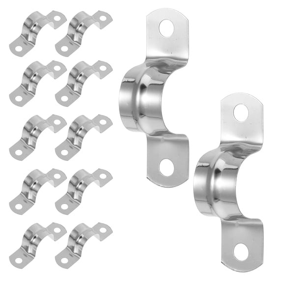 OUNONA 25Pcs Rigid Pipe Strap M20 Stainless Steel U Bracket Pipe Clamps Heavy Duty Conduit Clamps Tension Tube Clip Cable Clamp Hanger Silver