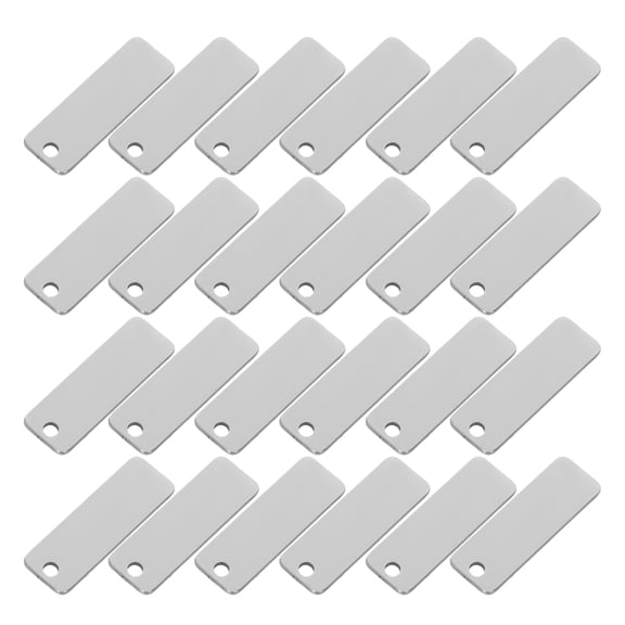 OUNONA 25-Pack Stainless Steel Keychain Blanks with Mirror Finish, Rectangle Shape for Decoration and Crafting