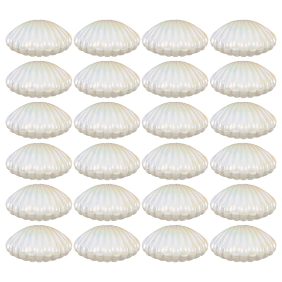 OUNONA 25Pcs White Plastic Seashell Decorative Box for Jewelry Storage Candy Holder and Mermaid Party Decor