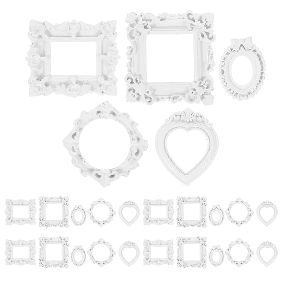 OUNONA 25pcs Small Resin Photo Frames for Jewelry Display, Picture Frame Props, Photography Accessories, and Craft Decorations