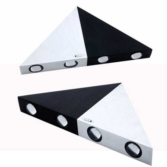 OUNONA -265V 5W Stainless Steel Triangle LED Wall Light Lamp (Colorful Light)