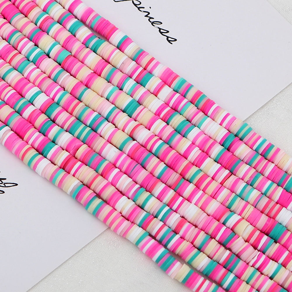 OUNONA 2800pcs Polymer Clay Beads Bracelet Making Kit 6mm Cute Fun Beads Charms For Jewelry Necklace Earring Making Diy Accessories For Women Girls