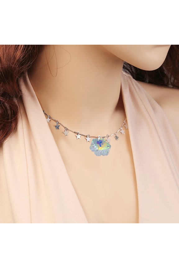 28Pcs Multi Color Glass DIY Pendant Charms Crystal Snowflake Style for Creative Jewelry Making