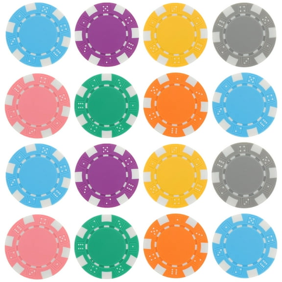 OUNONA 28Pcs Assorted Color Plastic Poker Chips for Home Game Counting Tokens