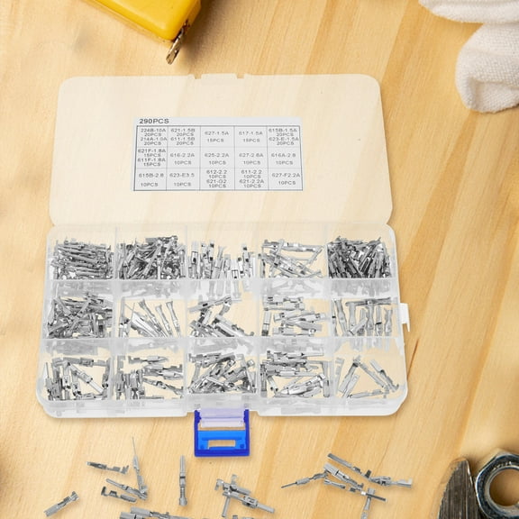 OUNONA 290pcs Cars Electrical Wire Terminal Pin Connector Kit 1-3.5mm Male Female Automotive and Motorcycle Wiring Metal Connector Pin