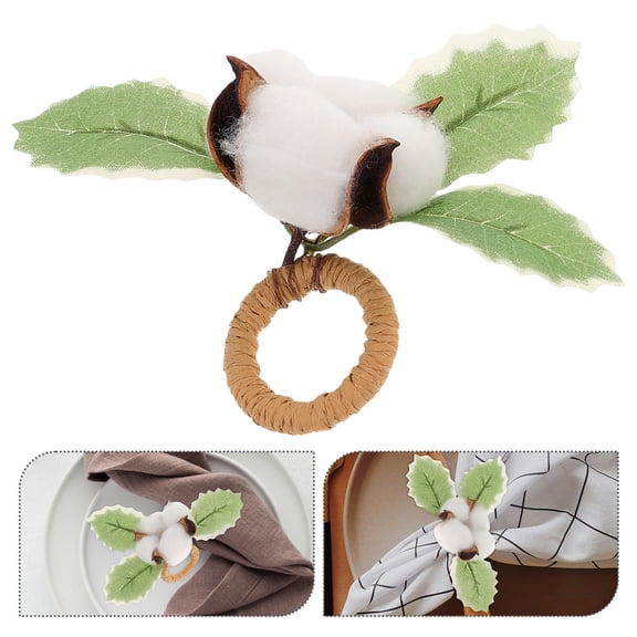 OUNONA 2PCS Artificial Cotton Napkin Rustic Napkin Holders for Wedding Party Banquet Birthday Dinner Table Decor